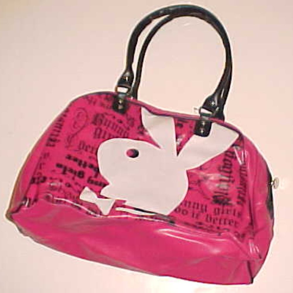 Playboy Logo Pink White Black Gym Travel Vinyl Bag